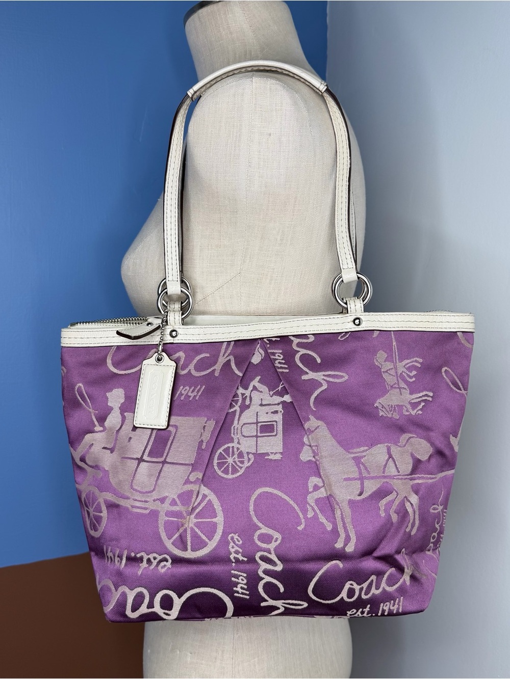 Coach Horse and Carriage Tote Bag Womens Medium Purpl… - Gem